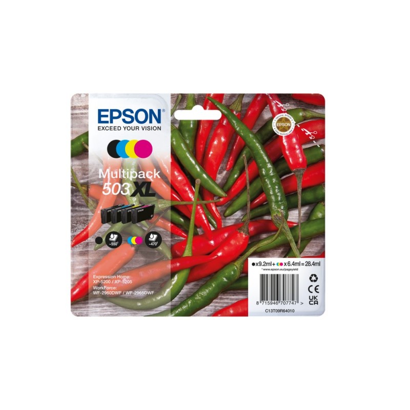 Multipack Epson nero   ciano   magenta   giallo C13T09R64010 503 XL ~1960 pagine 6,4ml