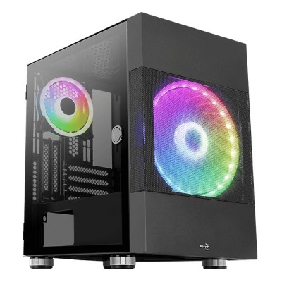 Case Aerocool Atomic v2 Mini Tower Nero Vetro Temperato Versione Con Staffa GPU