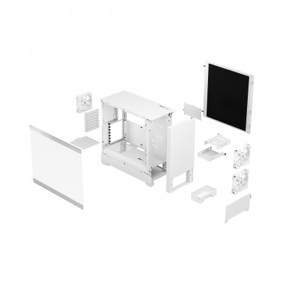 Case Fractal Design Pop Silent White TG Clear Tint Bianco Midi Tower Vetro Temperato