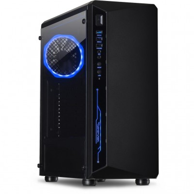 Case Inter-Tech C-3 Saphir Nero Vetro Temperato Midi Tower