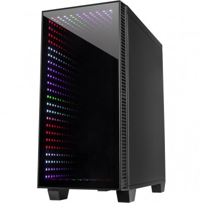 Case Inter-Tech X-608 Infinity Micro Infinity-Mirror Nero Vetro Temperato Midi Tower