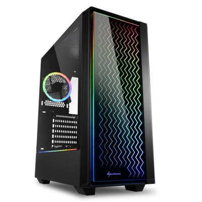 Case Sharkoon RGB LIT 200 Nero Pannello Frontale e Laterale In Vetro Temperato Midi Tower