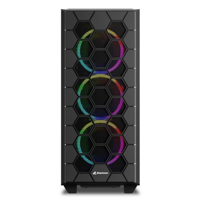 Case Sharkoon RGB HEX Nero Vetro Temperato Midi Tower