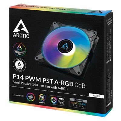 Ventola Arctic P14 PWM PST A-RGB Nero 140mm