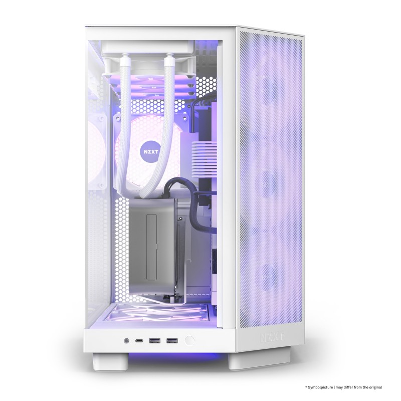 Case NZXT H6 Flow Midi-Tower Vetro Temperato RGB Bianco