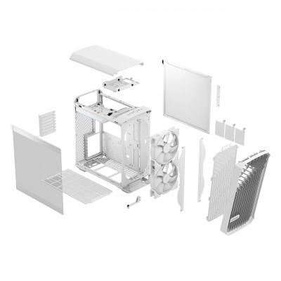 Case Fractal Design Compact RGB Midi-Tower Vetro Temperato Bianco