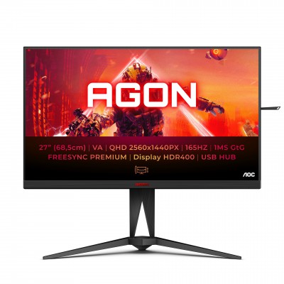 Monitor AOC AGON AG275QXN EU 27'' QHD VR HDR Adaptive-Sync Rosso Nero