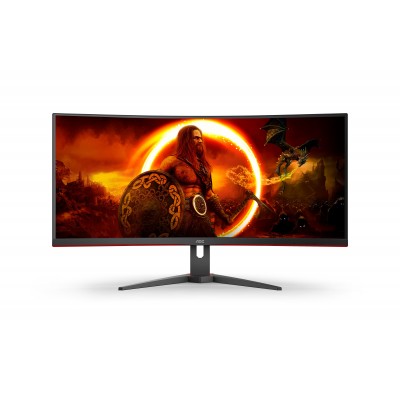 Monitor AOC CU34G2XE BK 34'' UWQHD VA Nero Opaco Rosso