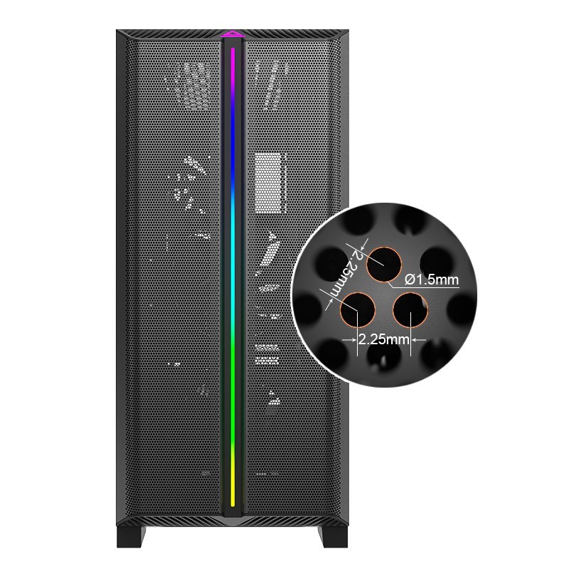 Case Montech SKY ONE Lite Midi-Tower Vetro Temperato Nero