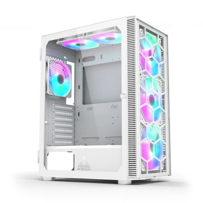 Case Montech X3 Glass Midi-Tower RGB Vetro Temperato Bianco