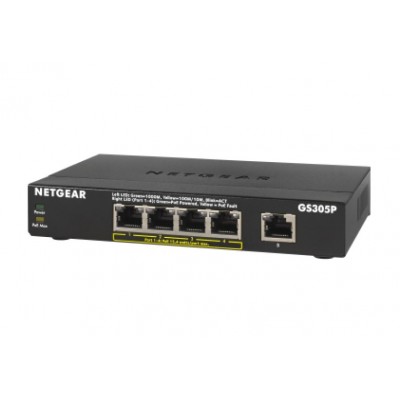 Switch NETGEAR Desktop Gigabit 4-port 10 100 1000 GS305P-200PES