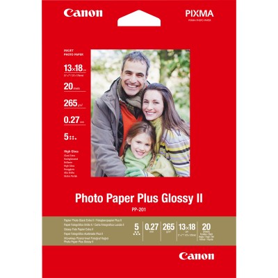 ORIGINAL Canon Carta Bianco 2311B018 PP-201 Carta fotografica, 13 x 18 cm, 275 g m², 20 fogli, glossy