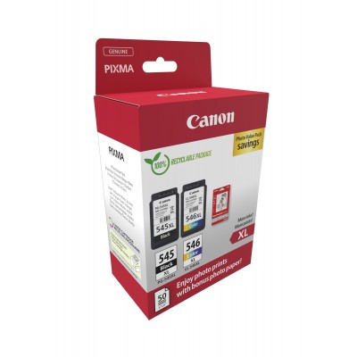 Value Pack Canon nero   differenti colori PG-545XL + CL-546XL + 10x15 cm Fotopapier 700 pagine