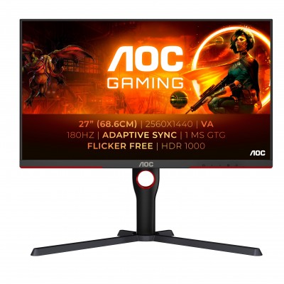 Monitor AOC Gaming Q27G3XMN BK 27" 180Hz FreeSync Premium Pro VA DP 2 x HDMI Nero