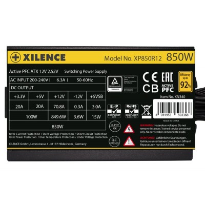 Alimentatore Xilence Gaming XP850R12 ATX 2.52 80 plus Gold 850 W Nero