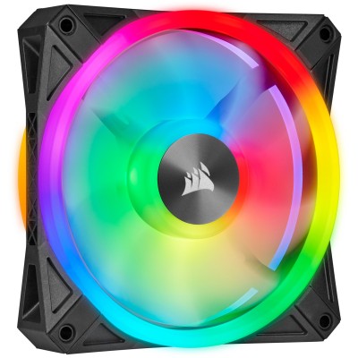 Case Corsair iCUE QL140 RGB PWM RGB-Controller 140mm Kit da 2 Nero