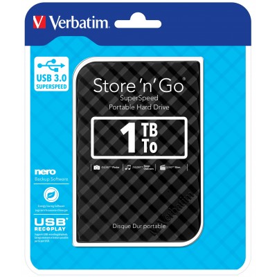 HDD Esterno Verbatim Store 'n' Go USB 3.0 da 1 TB Nero