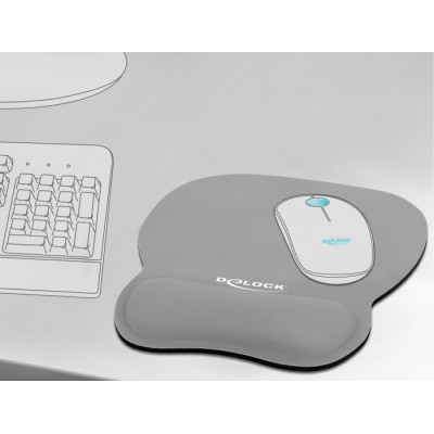 Tappertino per Mouse DeLock Ergonomico Gel Grigio