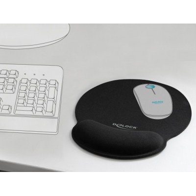 Tappertino per Mouse DeLock Ergonomico Gel Nero