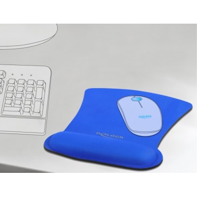 Tappertino per Mouse DeLock Ergonomico Gel Blu