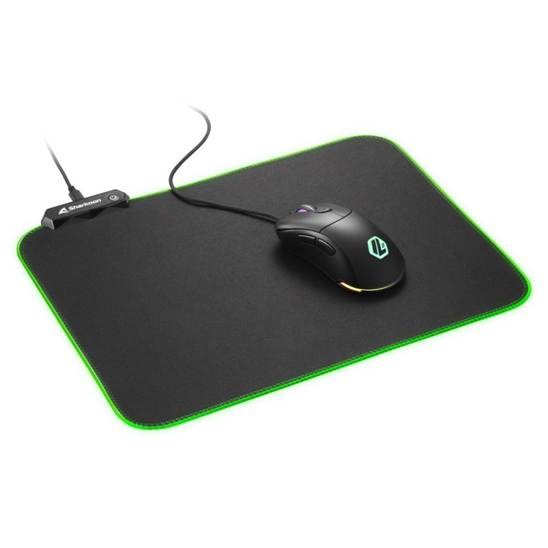 Tappetino per Mouse Sharkoon 1337 RGB V2 Gaming Mat 360 Nero