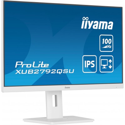 Monitor Iiyama ProLite XUB2792QSU-W6 27" 100 Hz FreeSync IPS DP HDMI USB Bianco