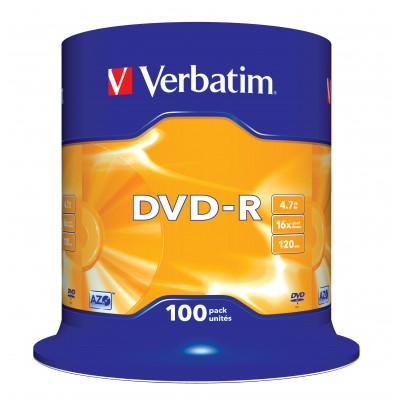 DVD Verbatim DVD-R Matt Silver 4,7 GB 100 pz