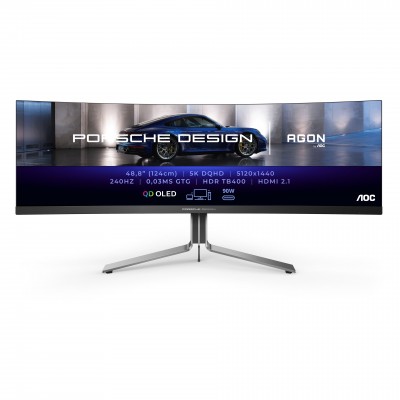 MONITOR AOC Porsche Design Agon Pro PD49 Curvo 240Hz 5.120 x 1.440 pixel Nero