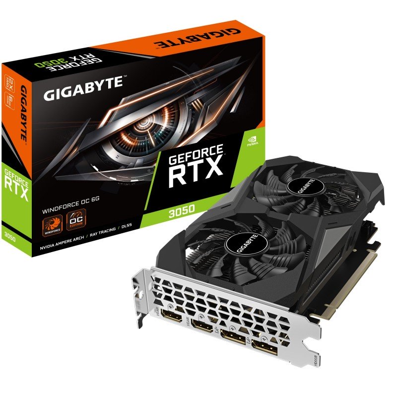 Scheda Video Gigabyte GeForce RTX 3050 WINDFORCE OC NVIDIA 6 GB GDDR6