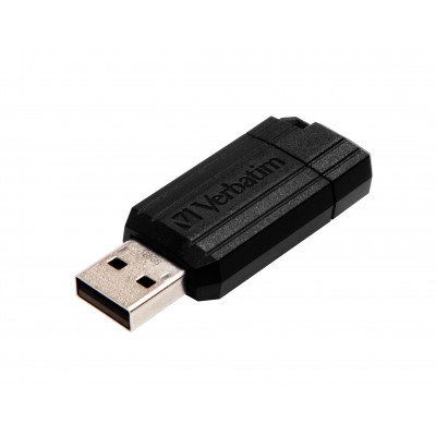 USB VERBATIM 128GB DRIVE 2.0 PINSTRIPE BLACK