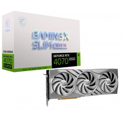 Scheda Video MSI NVIDIA GeForce RTX 4070 Super 12G GAMING X SLIM WHITE 12GB GDDR6X