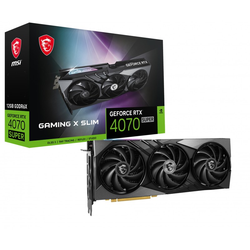 Scheda Video MSI NVIDIA GeForce RTX 4070 Super 12G GAMING X SLIM Nera 12GB GDDR6X