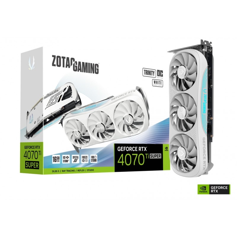 Scheda Video ZOTAC GAMING Nvidia  GEFORCE RTX 4070 Ti SUPER Trinity OC WHITE EDITION 16GB GDDR6X