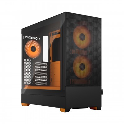 Case Fractal Design Pop Air RGB Orange Core TG Clear Tint Midi Tower Nero Arancione