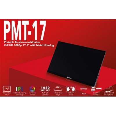 PMT-17 17'' Nero FullHD IPS USB-C HDR