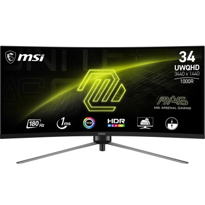 MAG 345CQRDE 34'' Nero UWQHD VA Curvo AI-Vision 180Hz