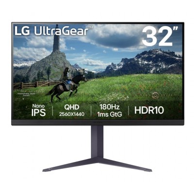 UltraGear 32GS85QX-B.AEU 31'' Grigio Scuro WQHD IPS HDMI DP USB-Hub 180Hz