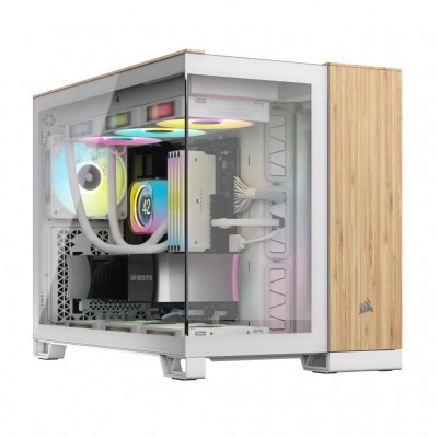 Corsair CC-9011288-WW computer case Midi Tower Bamboo, Bianco