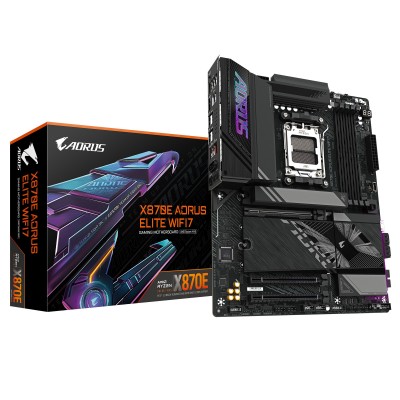 GIGABYTE X870E AORUS ELITE WIFI7 Scheda Madre - Supporta CPU AMD Ryzen 9000, 16+2+2 fasi VRM digitali, fino a 8000Hz DDR5 (OC),