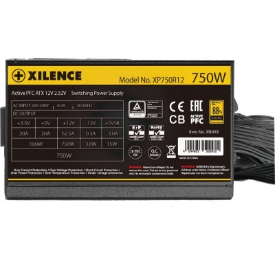 Xilence Performance A+ XP750R12 alimentatore per computer 750 W 20+4 pin ATX ATX Nero