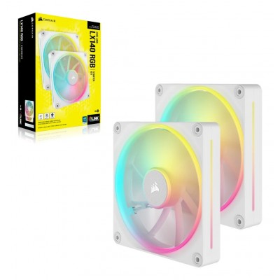 Ventole Corsair iCUE Link LX140 RGB PWM 140mm Kit da 2 Bianco