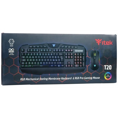 Tastiera e Mouse itek T20 Gaming USB Italiano Nero