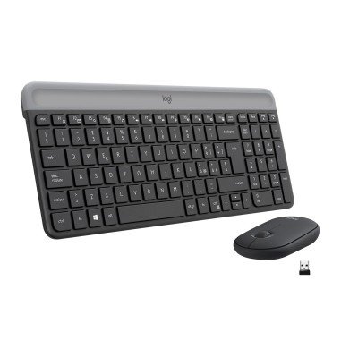 Kit Mouse e Tastiera Wireless Logitech MK470 Layout Italiano QWERTY ‎Grigio