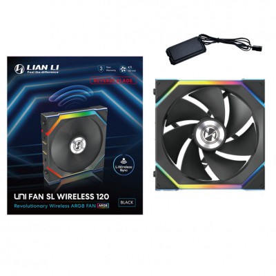 Ventola Lian Li UNI FAN SL Wireless ARGB PWM Lama Inversa Nero 120mm