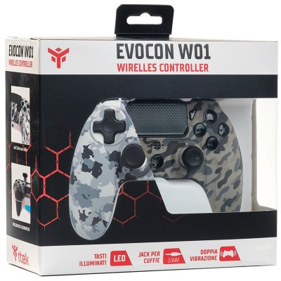 Controller Itek EVOCON W01 Bluetooth PS4 DualShock Tasti LED