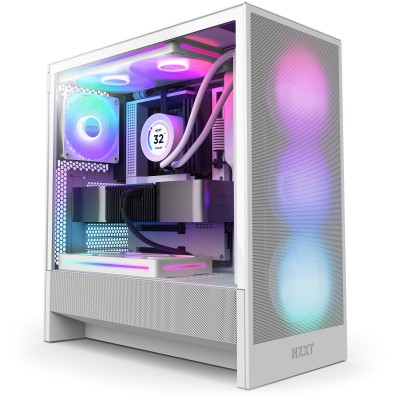 Case NZXT H5 Flow RGB (2024) Midi Tower Vetro Temperato Bianco