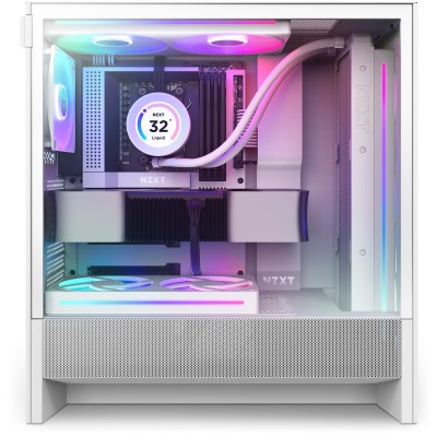 Case NZXT H5 Flow RGB (2024) Midi Tower Vetro Temperato Bianco