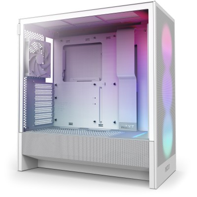 Case NZXT H5 Flow RGB (2024) Midi Tower Vetro Temperato Bianco