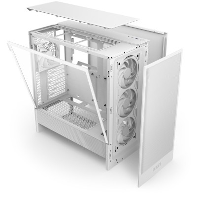 Case NZXT H5 Flow RGB (2024) Midi Tower Vetro Temperato Bianco