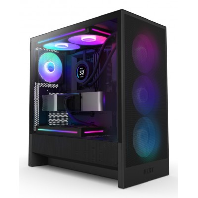 Case NZXT H5 Flow RGB (2024) Midi Tower Vetro Temperato Nero